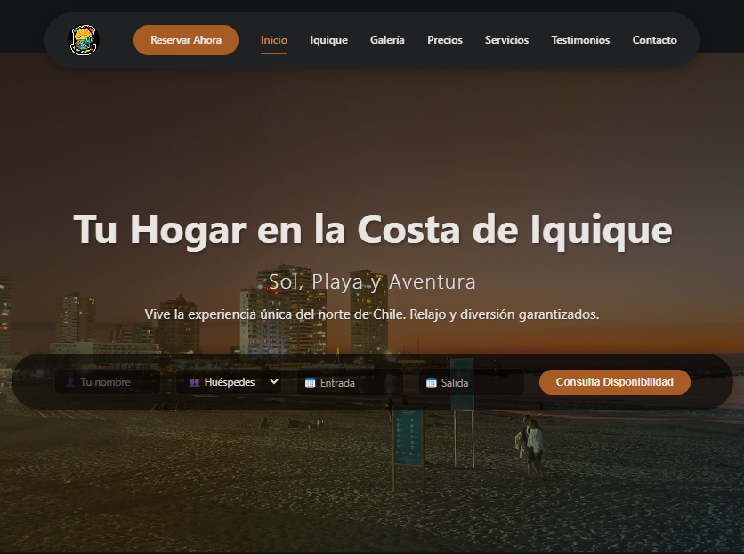 Hostal Los Molles - Captura del Sitio Web